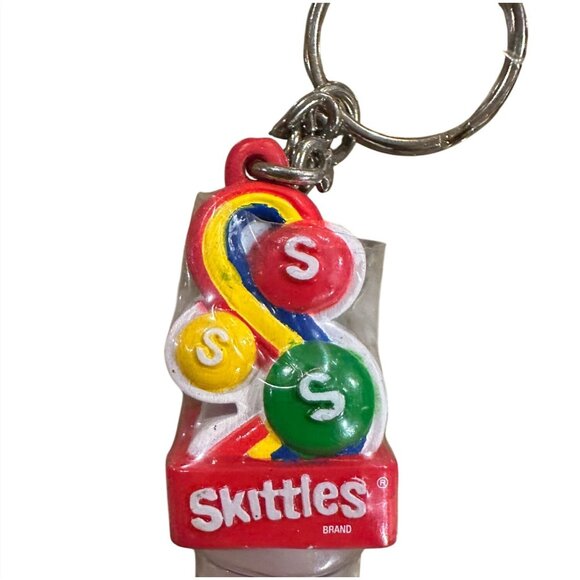Vintage Lip Smacker SKITTLES Trio Lip Balm Cane Keychain Gift Set BUBBLE FONT - Picture 2 of 9